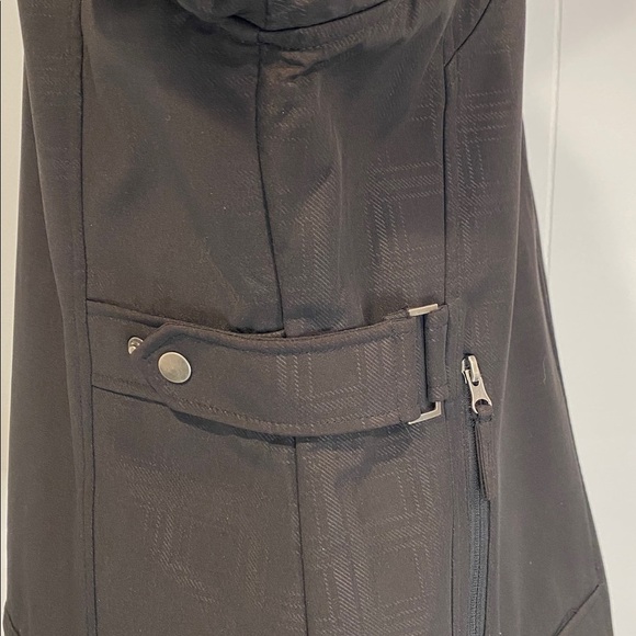 Free Country Jacket Moto Faux Fur Fleece Lined Black Monochrome Plaid Size Large - Picture 8 of 12